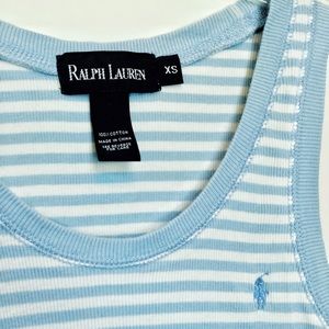 Ralph Lauren Baby Blue Striped Tank